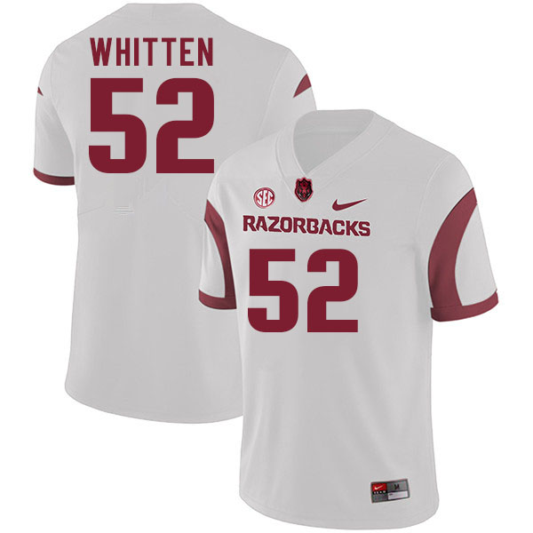 Men #52 Donovan Whitten Arkansas Razorback College Football Jerseys Stitched Sale-White